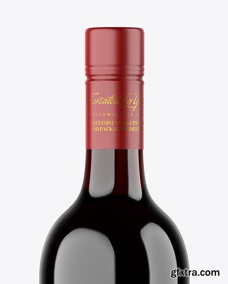 Clear Glass Red Wine Bottle Mockup 46037