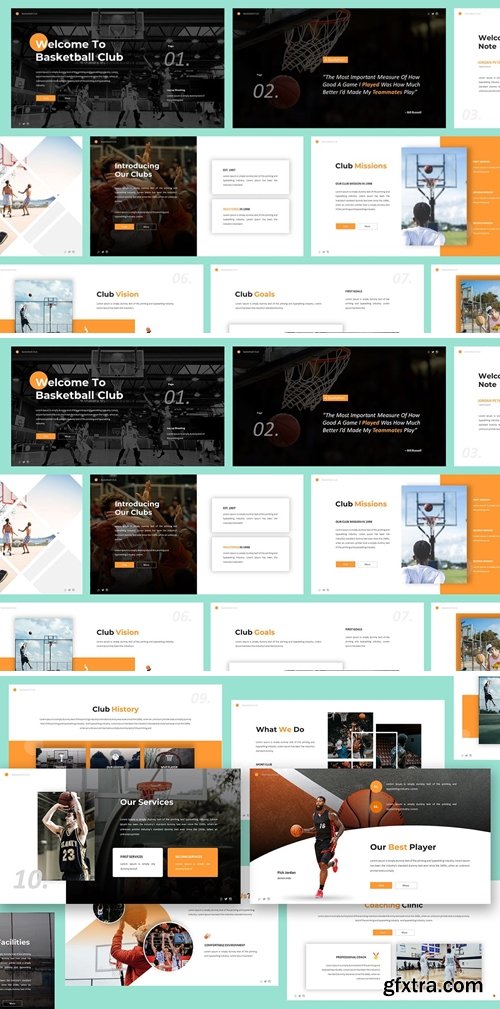 Basketball Powerpoint, Keynote and Google Slides Templates