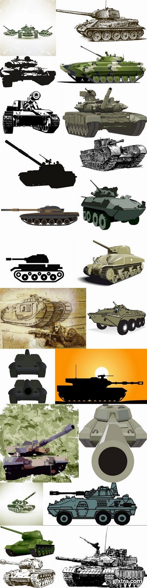 Vector images of tanks 25 Eps