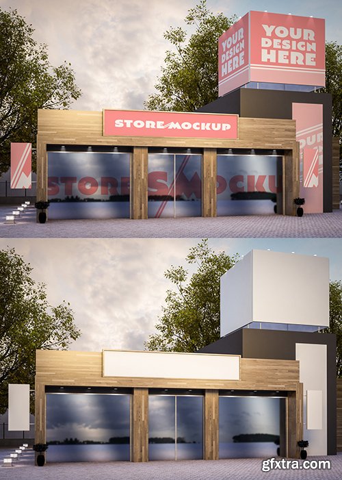 Store Signage and Outdoor Advertising Mockup 250706632