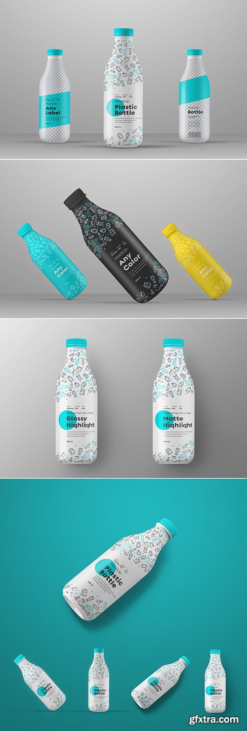 Plastic Bottle Mockup Set 251454917