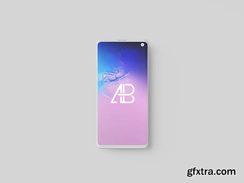 Clay Samsung Galaxy S10 Top View Mockup