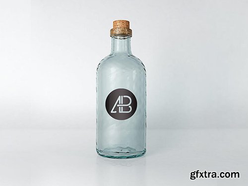 Realistic Glass Bottle Mockup