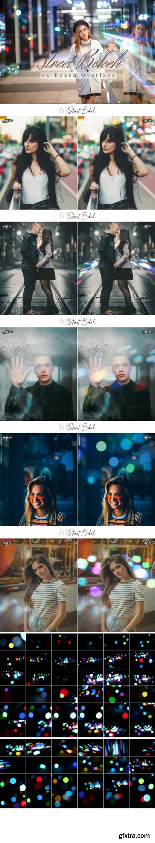 60 Street Bokeh Lights Effect Overlays 1658553