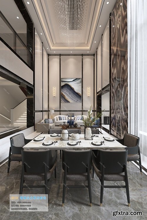 Dining Room & Kitchen Interior Scene 15 (2019)