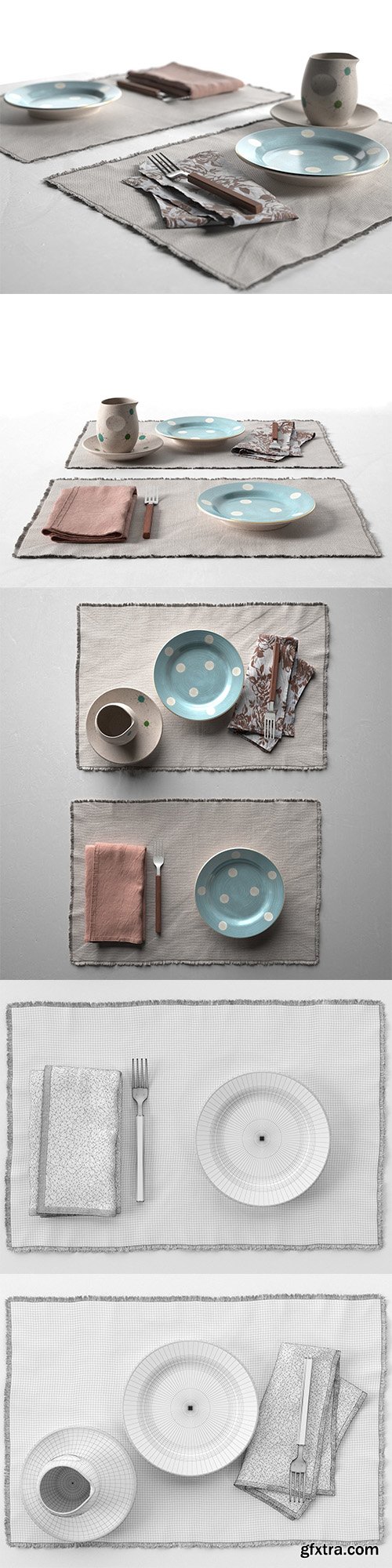 Cgtrader - Maya Placemats Tableware 3D model