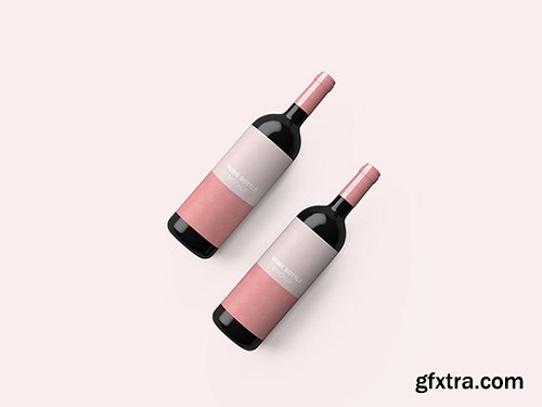 Wine Bottle Top View Mockup