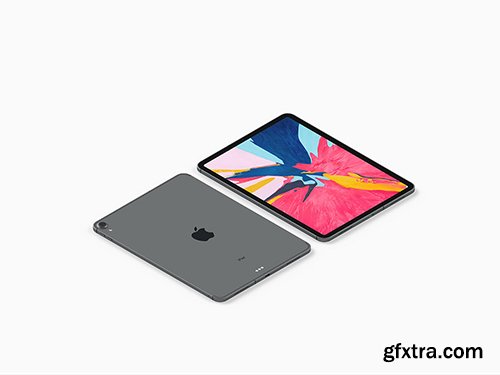 Isometric iPad Pro 2018 Mockup