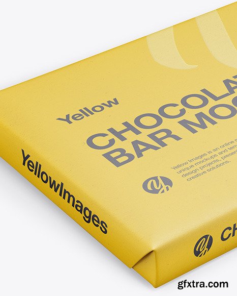 Paper Chocolate Bar Mockup - Halfside View