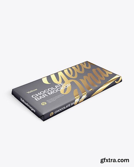 Paper Chocolate Bar Mockup - Halfside View