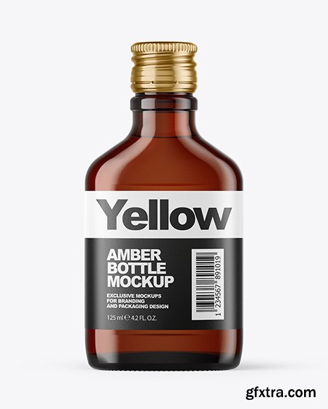 Amber Glass Bottle Mockup 46600