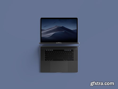 Modern Top View MacBook Pro Mockup