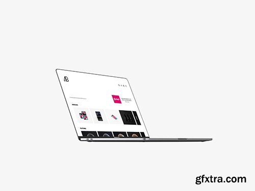 Side View Bezel-Less Macbook Pro with Touch Bar Mockup vol.2