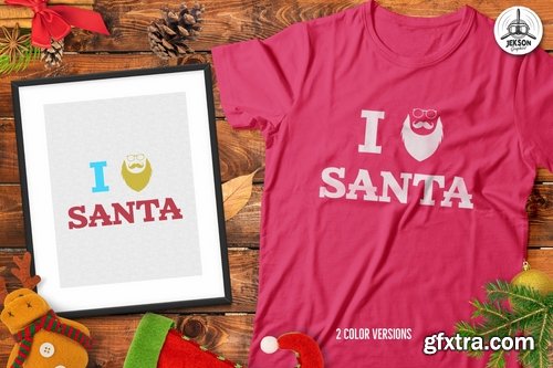 Christmas Love Santa T-Shirt, Xmas Retro Party Tee