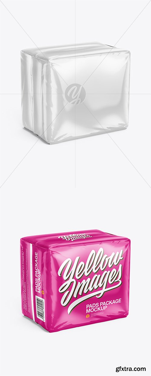 Glossy Pads Package Mockup - Half Side View 25086