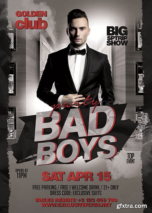 Bad boys party - Premium flyer psd template