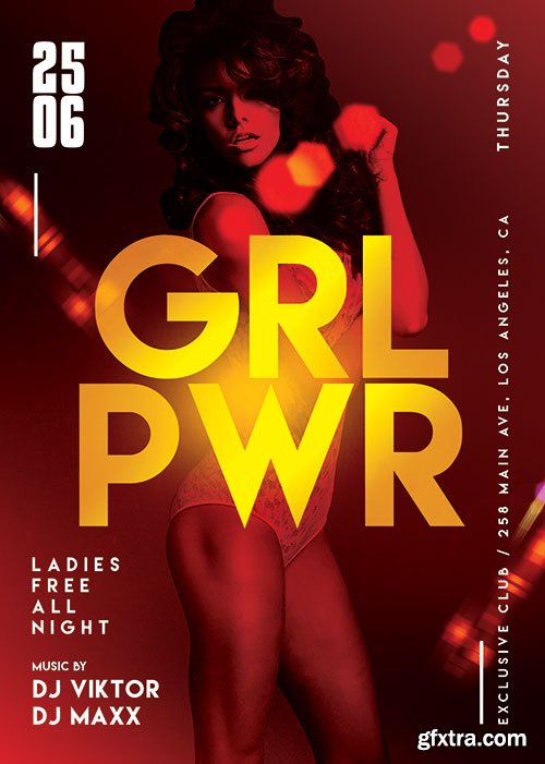 Girls power night - Premium flyer psd template