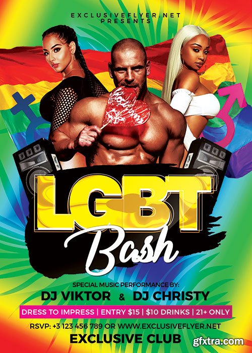 Lgbt bash - Premium flyer psd template