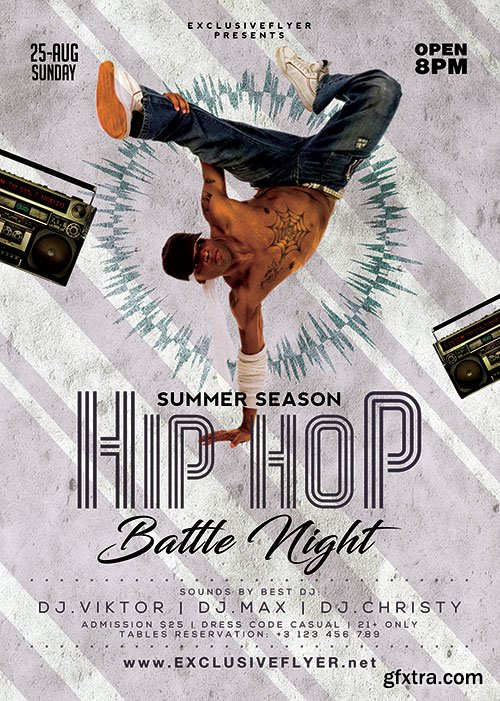 Hip hop battle night - Premium flyer psd template