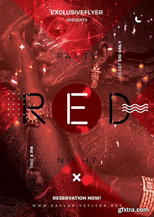 Red party night - Premium flyer psd template