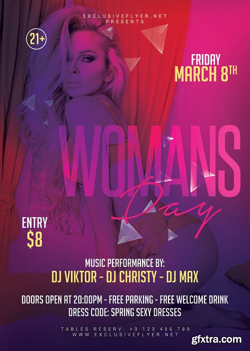 Womans day party - Premium flyer psd template