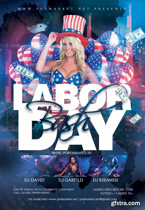 Labor day bash - Premium flyer psd template