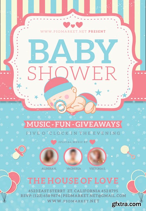 Baby shower invitation - Premium flyer psd template