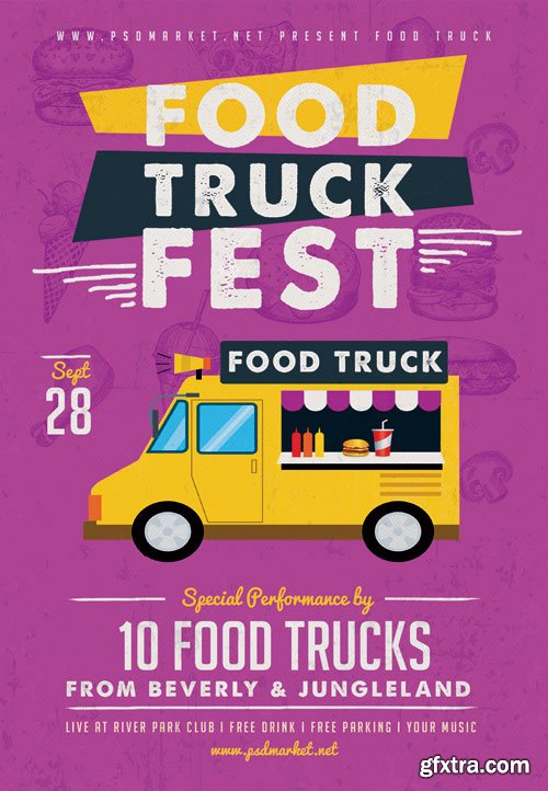 Food truck - Premium flyer psd template