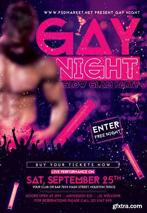 Gay night - Premium flyer psd template