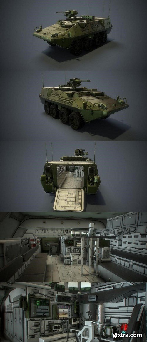 Stryker MCV With Interior – 3D Model