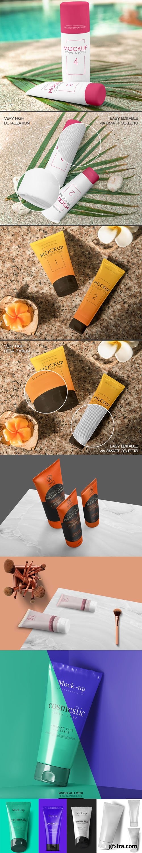 Cosmetic Cream Tubes PSD Mockups Collection