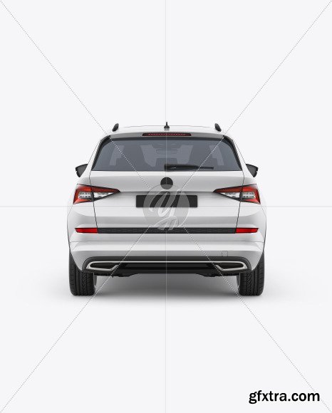 SUV Crossover Car Mockup - Back View 46742