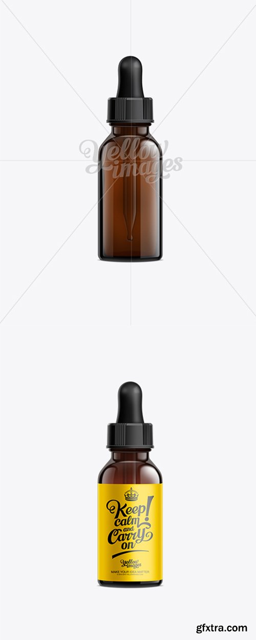 Amber Bottle with Black Dropper Cap - 50ml 10369