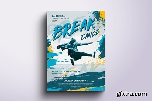 Break Dance Poster and Flyer Design