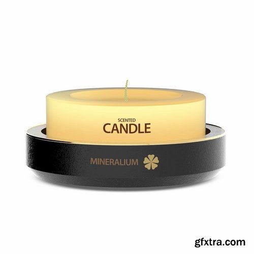 Wooden Candle PSD Mock-ups