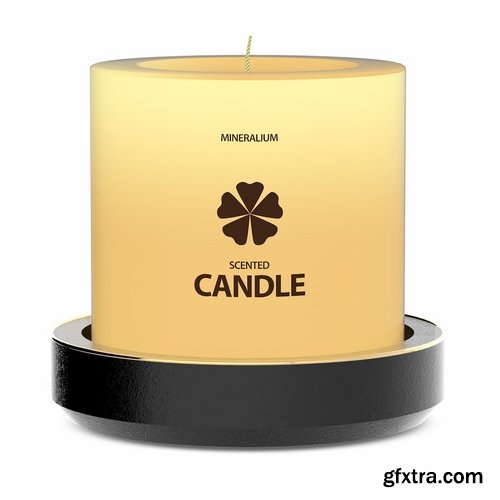 Wooden Candle PSD Mock-ups