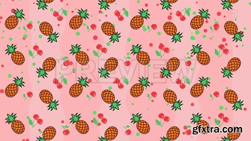 Pineapples And Cherry Background 245669