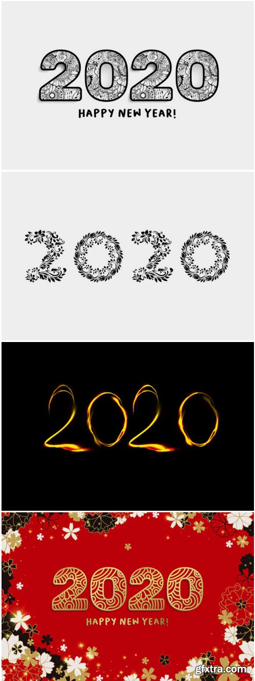 2020 New Year Numbers Illustrations 1663226