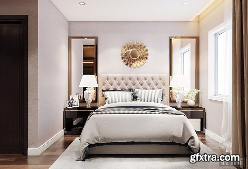 Modern Bedroom Interior Scene 23