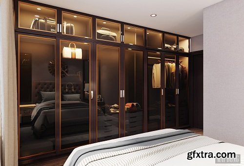 Modern Bedroom Interior Scene 23