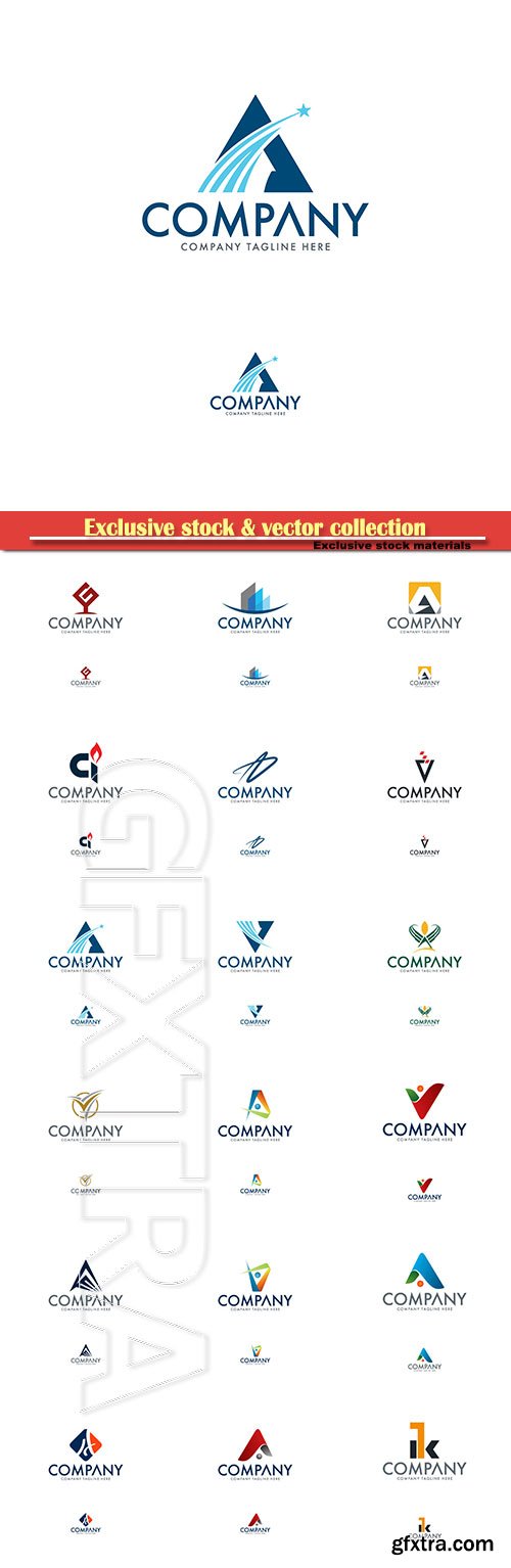 Logo vector template business set # 28