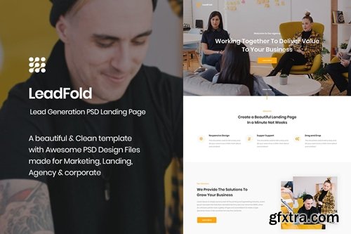 LeadFold - Lead Generation PSD Landing Page