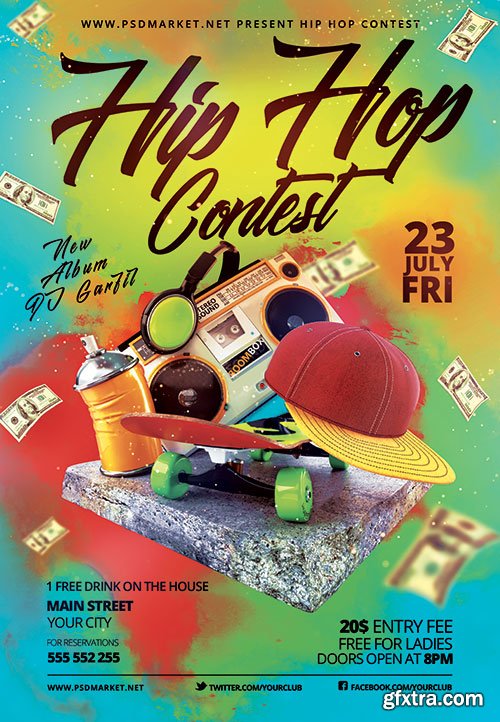 Hip hop contest - Premium flyer psd template