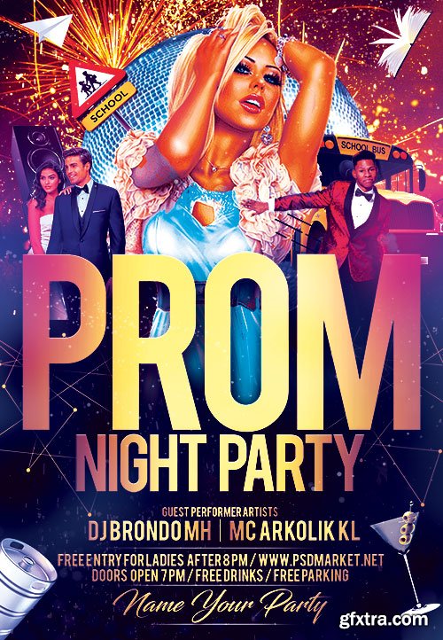 Prom night event - Premium flyer psd template