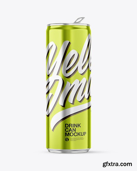 Metallic Aluminum Drink Can Mockup 46791