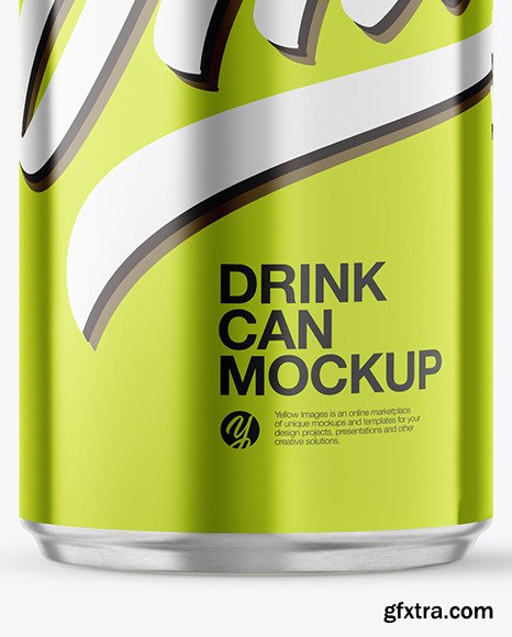 Metallic Aluminum Drink Can Mockup 46791