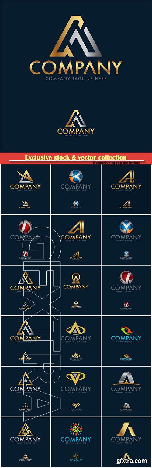 Logo vector template business set # 34