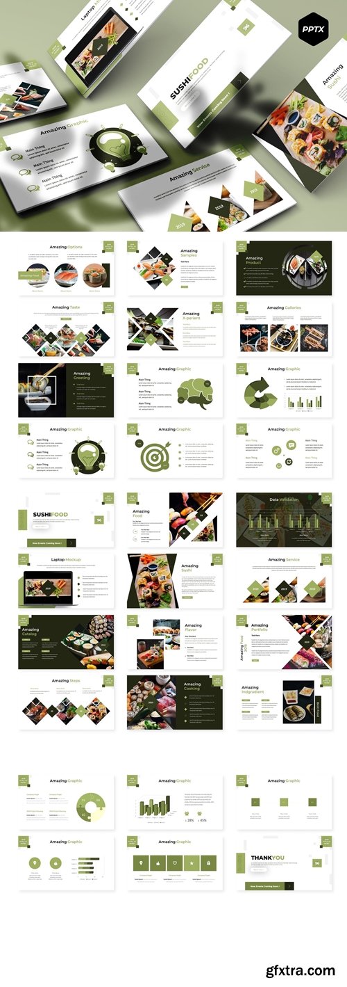 Sushifood Powerpoint, Keynote and Google Slides Templates