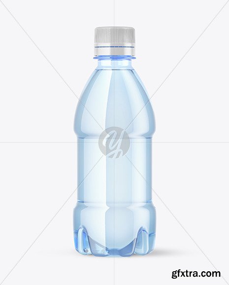 250ml PET Blue Water Bottle Mockup 46845