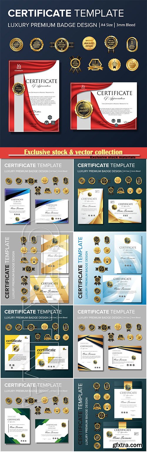 Certificate template and diploma vector design illustration